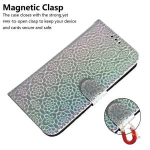 Wallet Case Dazzling Flower for Samsung Galaxy A35 5G, Gray 4
