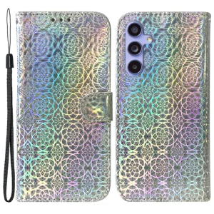 Калъф тефтер Dazzling Flower за Samsung Galaxy A55 5G, Сив