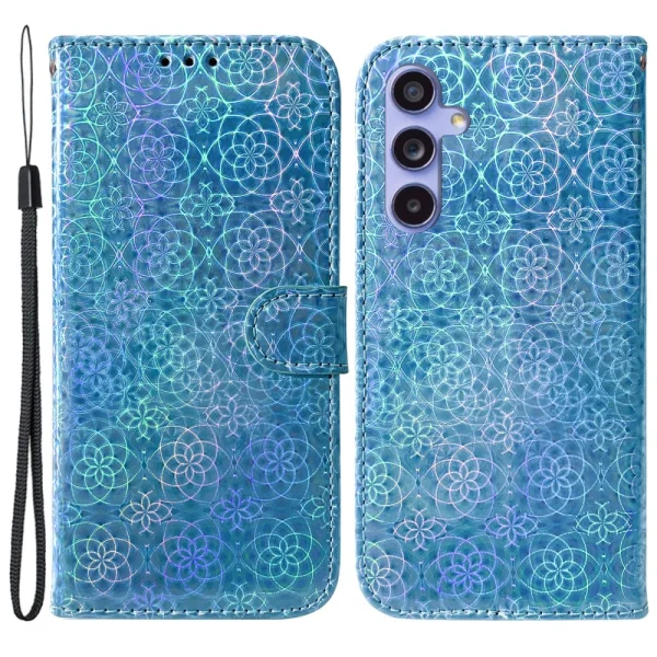 Dazzling Flower Wallet Case for Samsung Galaxy A55 5G, Blue 1