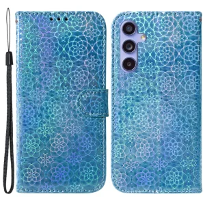 Калъф тефтер Dazzling Flower за Samsung Galaxy A55 5G, Син