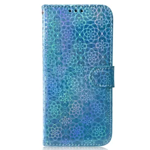 Dazzling Flower Wallet Case for Samsung Galaxy A55 5G, Blue 5