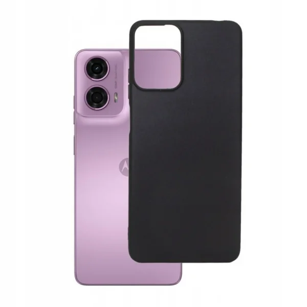 Силиконов калъф Matte за Motorola Moto G24, G04, Черен 2