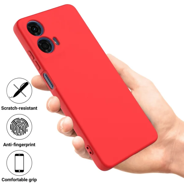 Anti-scratch Silicone Case for Motorola Moto G24, G04, Red 2