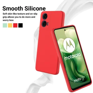 Anti-scratch Silicone Case for Motorola Moto G24, G04, Red 3