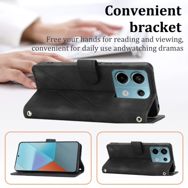 Wallet Case for Xiaomi Redmi Note 13 5G, Black 5