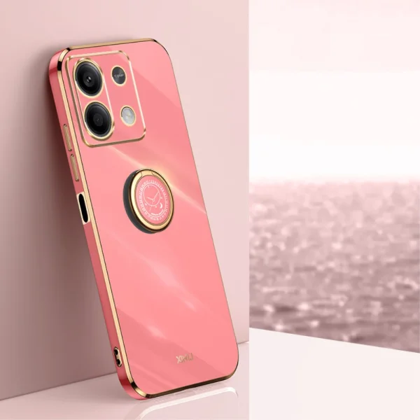 Силиконов калъф XINLI Kickstand за Xiaomi Redmi Note 13 5G, Тъмно розов 2