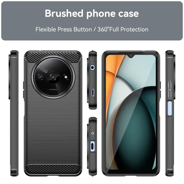 Silicone Case Carbon for Xiaomi Redmi A3, Black 2