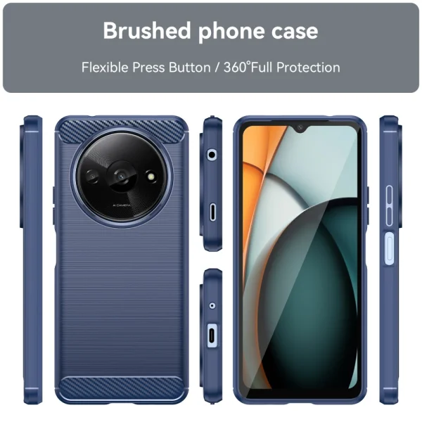 Силиконов Калъф Carbon за Xiaomi Redmi A3, Син 3