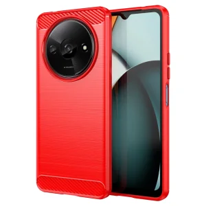 Силиконов Калъф Carbon за Xiaomi Redmi A3, Червен