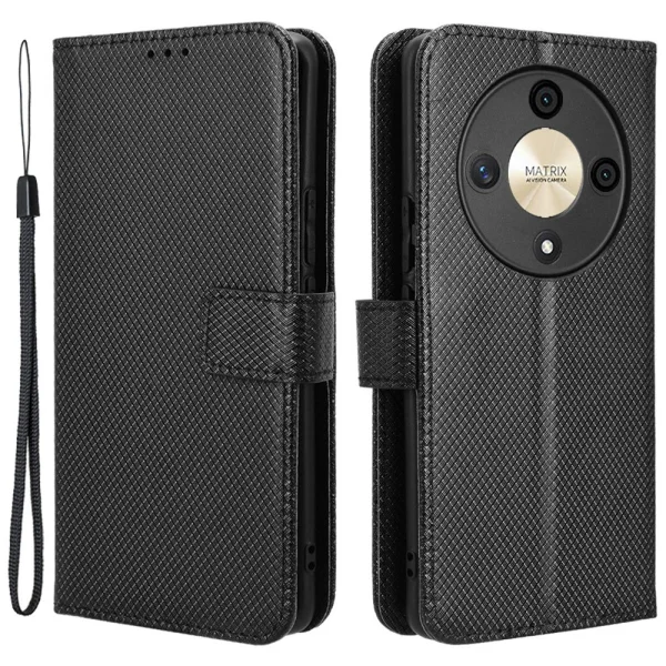 Калъф Тефтер Diamond за Huawei Magic6 Lite, Черен 1