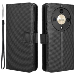 Калъф Тефтер Diamond за Huawei Magic6 Lite, Черен