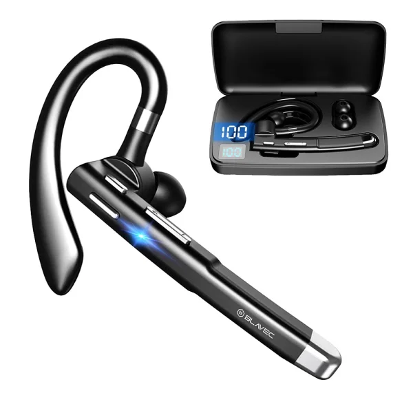 Слушалка Bluetooth Handsfree Blavec Discover 55,с кутия за зареждане BHDI55-B, HF, Черен 1