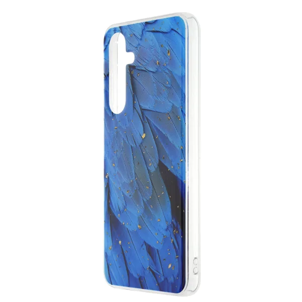 Силиконов калъф Gold Glam за Samsung Galaxy A35 5G, Сини пера 3