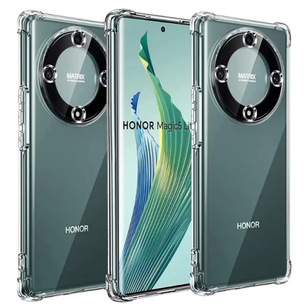 Techsuit Shockproof Silicone Case for Honor Magic5 Lite, Transparent 3