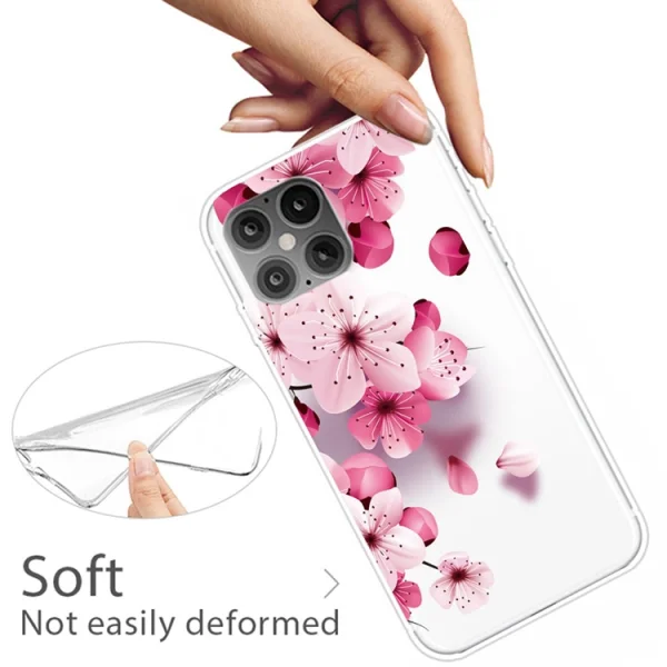 Силиконов калъф iPhone 12 Pro Max 6.7-inch, Розови цветя 3