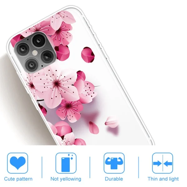 Силиконов калъф iPhone 12 Pro Max 6.7-inch, Розови цветя 2