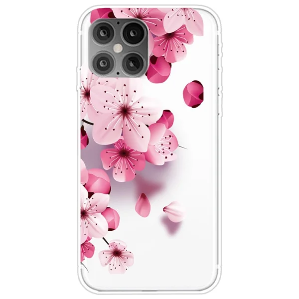 Силиконов калъф iPhone 12 Pro Max 6.7-inch, Розови цветя 1