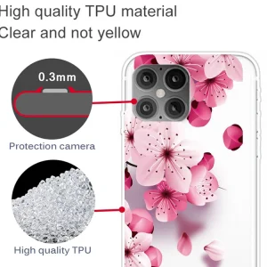 Силиконов калъф iPhone 12 Pro Max 6.7-inch, Розови цветя 4