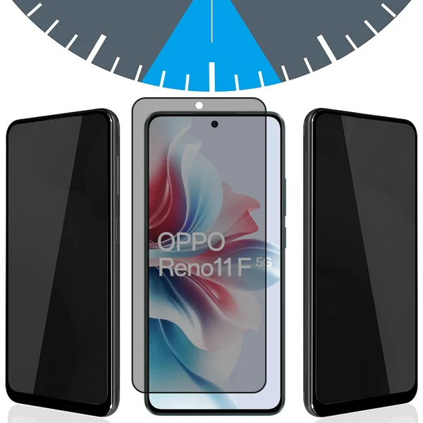 5D Full Glue PRIVACY Tempered Glass Protector for Oppo Reno11 F, Black 3