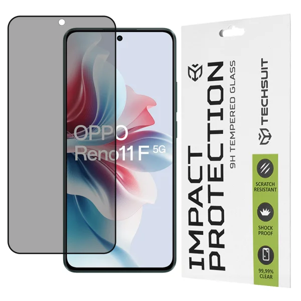 5D Full Glue PRIVACY Tempered Glass Protector for Oppo Reno11 F, Black 4