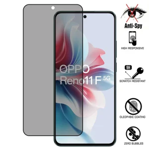 Стъклен Протектор 5D Full Glue PRIVACY за Oppo Reno11 F, Черен