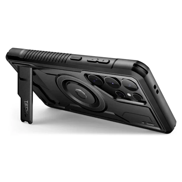TECH-PROTECT Kevlar MagSafe Case for Samsung Galaxy S24 Ultra, 360 degrees, Black 3