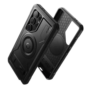 TECH-PROTECT Kevlar MagSafe Case for Samsung Galaxy S24 Ultra, 360 degrees, Black 4