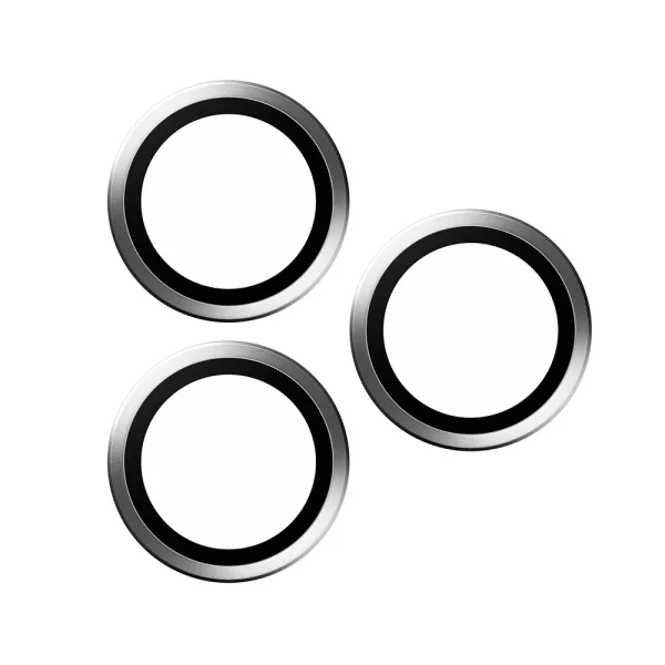 3D Glass Camera Protector for iPhone 15 Pro, Silver 2