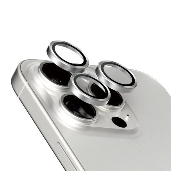 3D Glass Camera Protector for iPhone 15 Pro, Silver 1