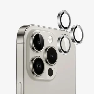 3D Glass Camera Protector for iPhone 15 Pro, Silver 3