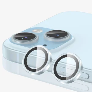 3D Стъклен Протектор за камерата на iPhone 15 / 15 Plus, Светло син 3