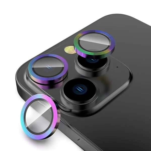 3D Glass Camera Protector for iPhone 15 Pro Max, Multicolor 2