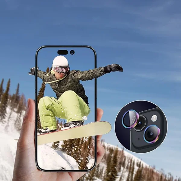 3D Glass Camera Protector for iPhone 15, Multicolor 2