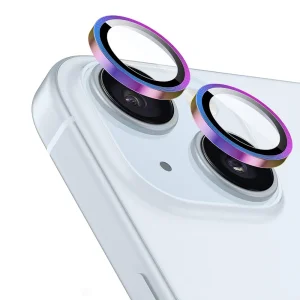 3D Стъклен Протектор за камерата на iPhone 15, Многоцветен