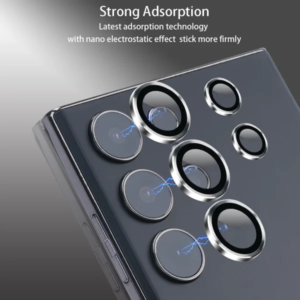 3D Стъклен Протектор за камерата на Samsung Galaxy S24 Ultra, Сребрист 2