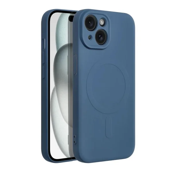 Силиконов калъф Mag Cover за iPhone 15, Син 3