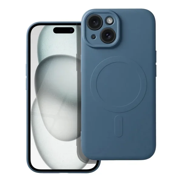 Силиконов калъф Mag Cover за iPhone 15, Син 1