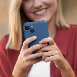 Силиконов калъф Mag Cover за iPhone 15, Син 5