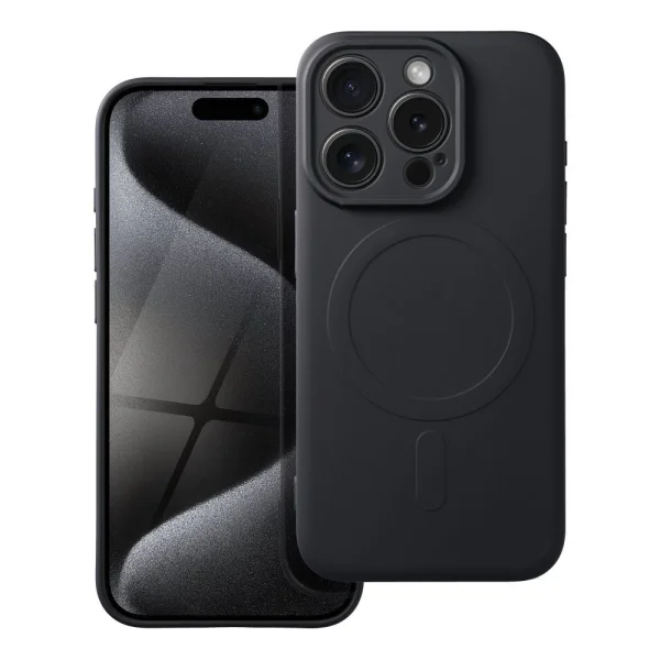 Silicone Mag Cover case for iPhone 15 Pro Max, Black 1