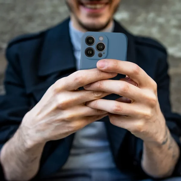 Силиконов калъф Mag Cover за iPhone 15 Pro Max, Син 2