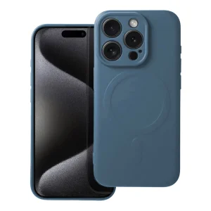 Силиконов калъф Mag Cover за iPhone 15 Pro Max, Син
