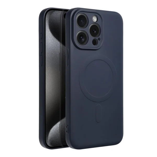 Silicone case Mag Cover for iPhone 15 Pro Max, Dark blue 2