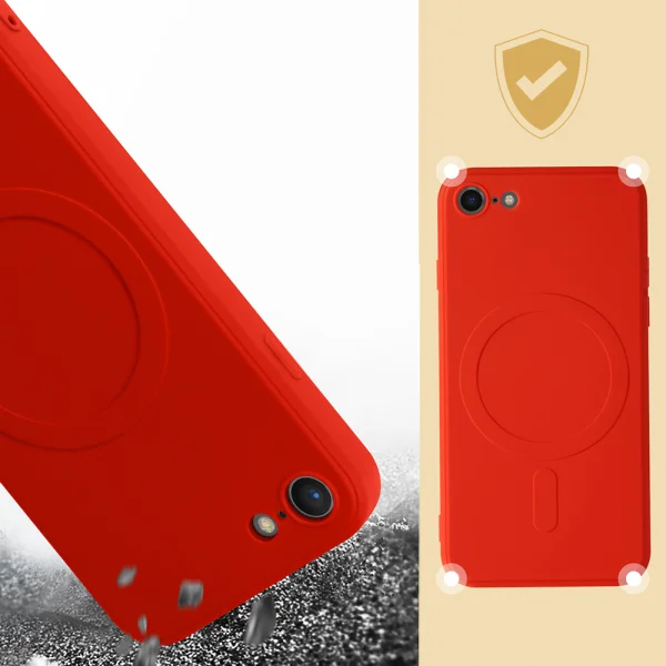 Силиконов калъф Mag Cover за iPhone 7/8/SE 2020/SE 2022, Червен 2