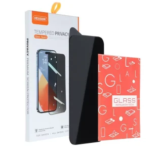 Veason 6D Pro Full Glue Privacy Glass Screen Protector for iPhone 15 Plus, Black 4