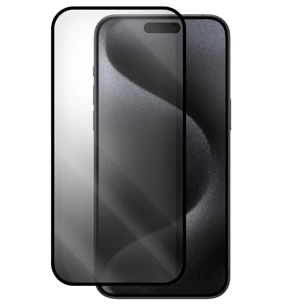 Стъклен протектор Veason 6D Pro Full Glue Privacy за iPhone 15 Pro, Черен 1