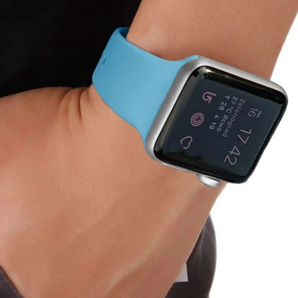 Силиконова каишка за Apple Watch Series 1/2/3 38mm / Series 4/5/6/SE 40mm, Син 5