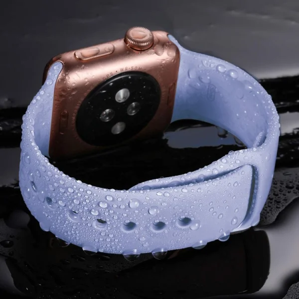 Силиконова каишка за Apple Watch Series 1/2/3 42mm / Series 4/5/6/SE 44mm, Лилав 2