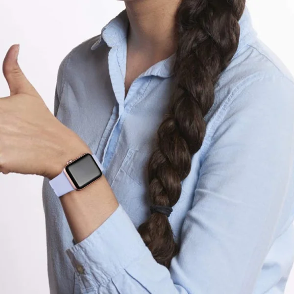 Силиконова каишка за Apple Watch Series 1/2/3 42mm / Series 4/5/6/SE 44mm, Лилав 5