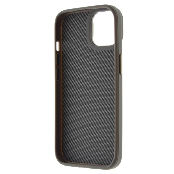 Удароустойчив калъф Premium Carbon за iPhone 15, Titanium сив 5