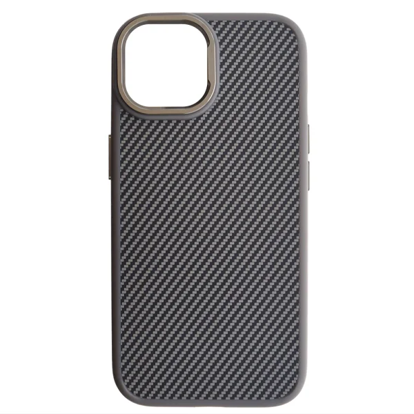 Удароустойчив калъф Premium Carbon за iPhone 15, Titanium сив 2